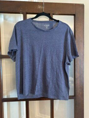 J.Crew Blue Linen Tee, Size XXL